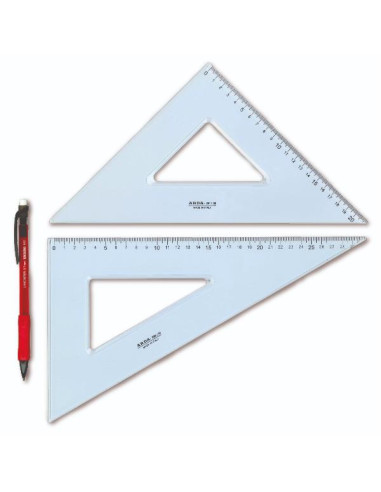 COPPIA SQUADRE 45°E60°PORTAMINE 0,7