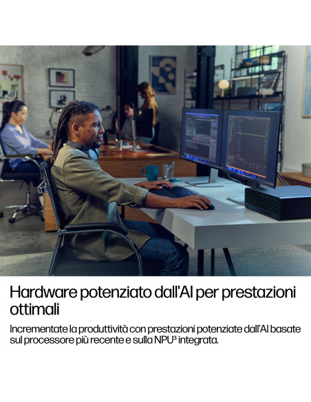 HP EliteDesk 8 SFF G1i Desktop AI PC Wolf Pro Security Edition 1 TB SSD Windows 11 Pro Nero