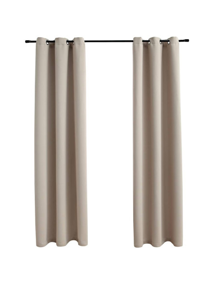 Tende oscuranti con anelli 2 pz Beige 97x160 cm Tessuto