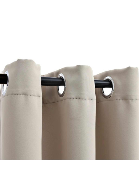 Tende oscuranti con anelli 2 pz Beige 97x160 cm Tessuto