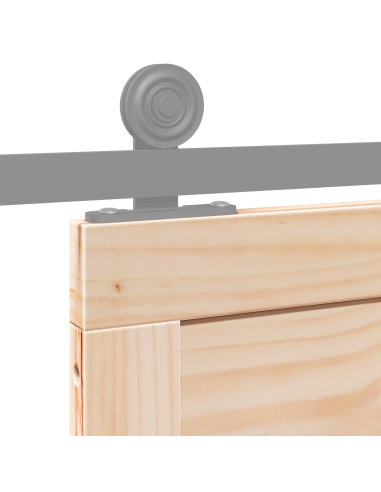 Porta del fienile Naturale 100 x 2,5 x 208 cm Pino massello