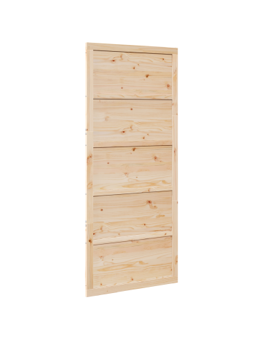 Porta del fienile Naturale 100 x 2,5 x 208 cm Pino massello