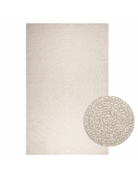 Tappeto ZIZUR Crema 200x290 cm Aspetto Iuta Interni ed Esterni