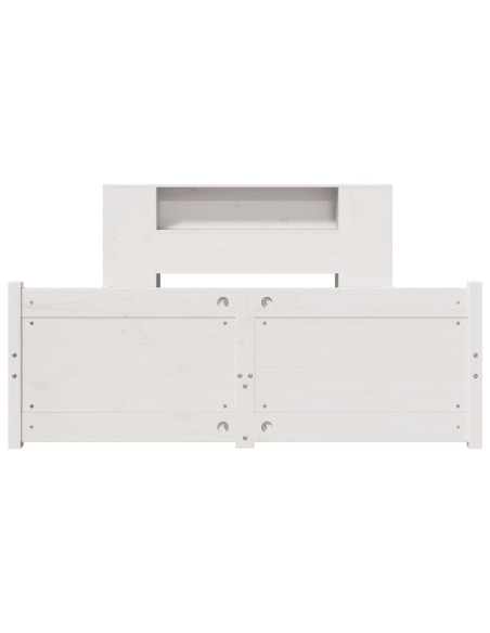 Letto Libreria senza Materasso Bianco 120x190 cm Legno di Pino