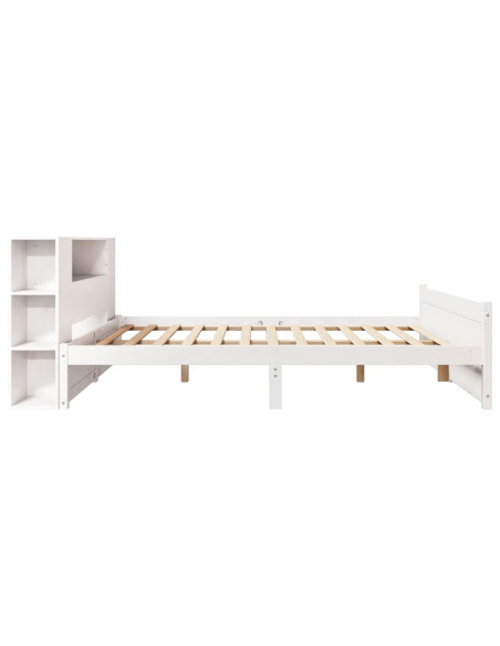 Letto Libreria senza Materasso Bianco 120x190 cm Legno di Pino