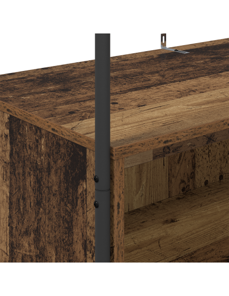Appendiabiti con ripiani Legno vecchio 100x44x160 cm
