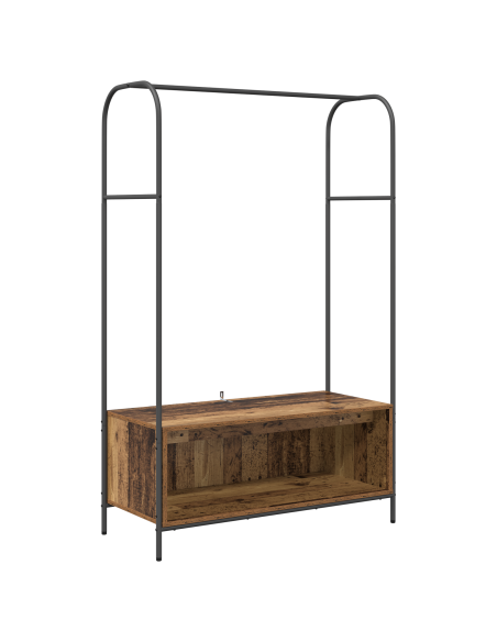 Appendiabiti con ripiani Legno vecchio 100x44x160 cm
