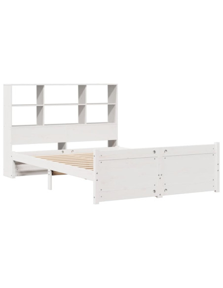 Letto Libreria senza Materasso Bianco 120x190 cm Legno di Pino