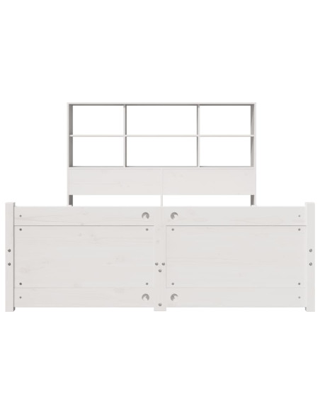 Letto Libreria senza Materasso Bianco 120x190 cm Legno di Pino