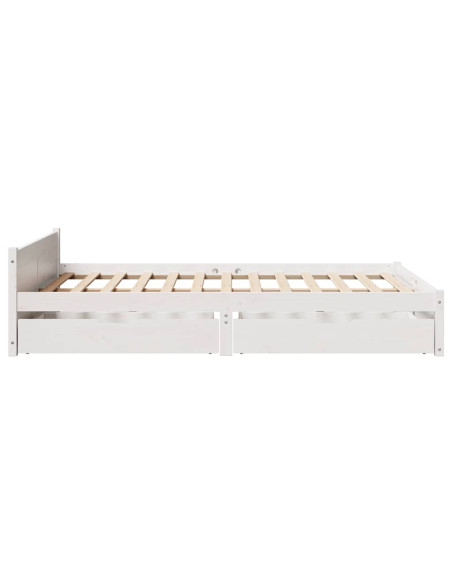 Letto senza Materasso Bianco 120x190 cm Legno Massello di Pino