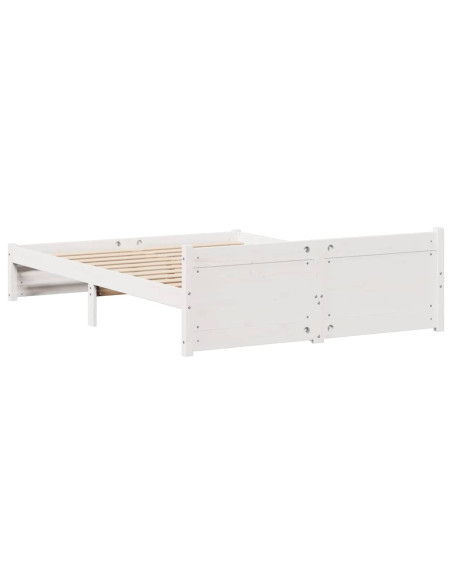 Letto senza Materasso Bianco 120x190 cm Legno Massello di Pino