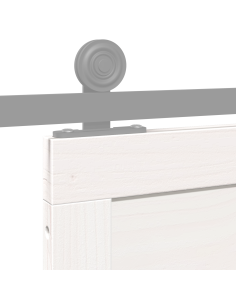 Porta del fienile Bianco 80 x 2,5 x 208 cm Pino massello 2