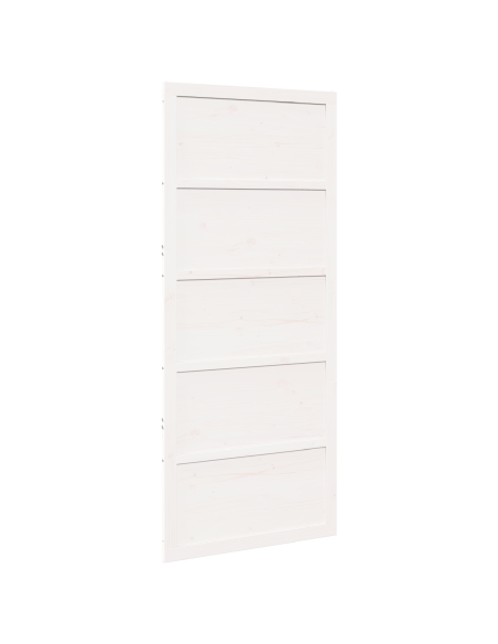 Porta a Cerniera Bianca 80x208 cm in Legno Massello di Pino