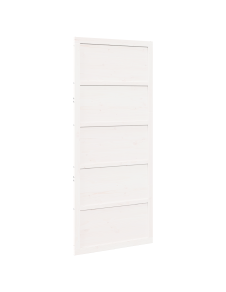 Porta a Cerniera Bianca 80x208 cm in Legno Massello di Pino