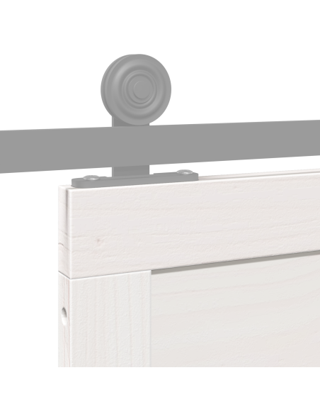 Porta a Fienile Bianca 90x208 cm in Legno Massello di Pino