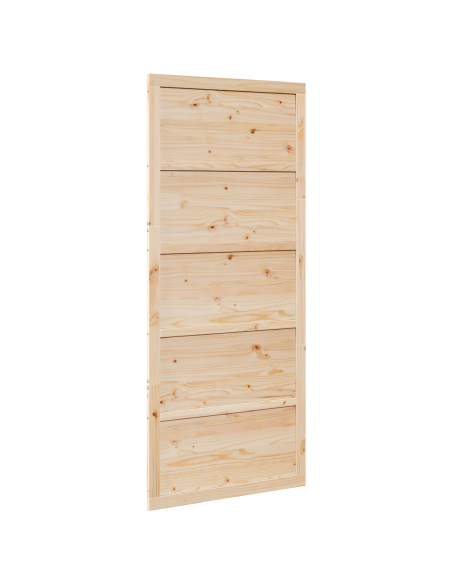 Porta del fienile Naturale 90 x 2,5 x 208 cm Pino massello