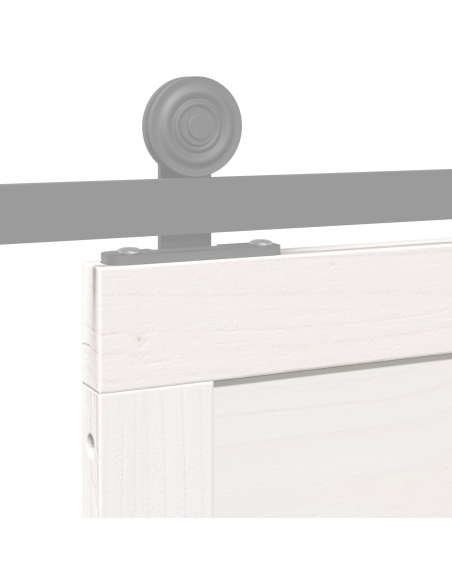 Porta del fienile Bianco 100 x 2,5 x 208 cm Pino massello