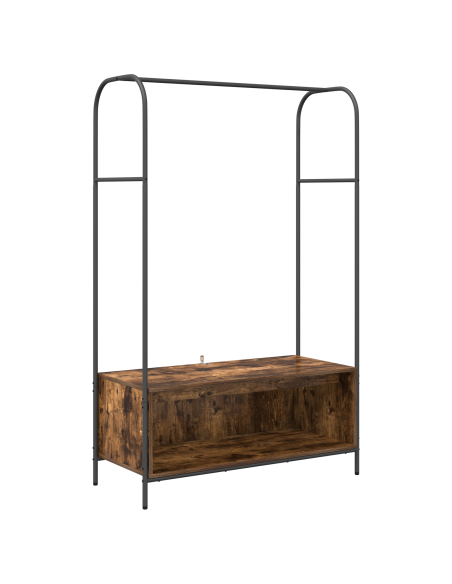 Appendiabiti con Ripiani Rovere Affumicato 100x44x160 cm