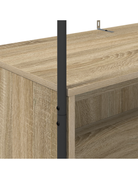Appendino per abiti con mensole in rovere sonoma 100x44x160 cm