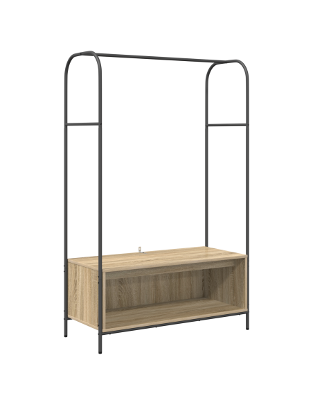 Appendino per abiti con mensole in rovere sonoma 100x44x160 cm