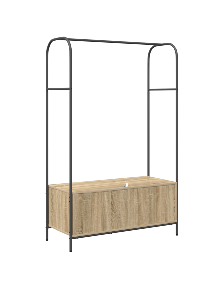 Appendino per abiti con mensole in rovere sonoma 100x44x160 cm