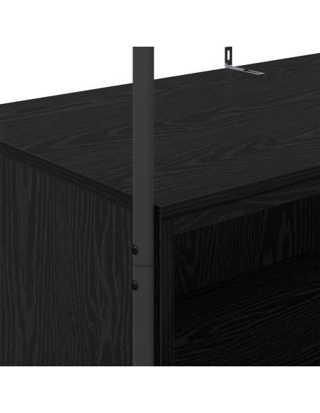 Attaccapanni con mensole Rovere Nero 100x44x160 cm