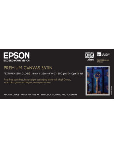 Epson Premium Canvas Satin, in rotoli da 111,8cm (44'') x 12,19m.