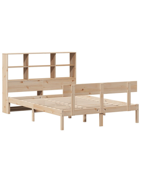 Letto Libreria senza Materasso 135x190 cm in Legno di Pino