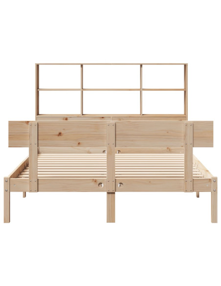 Letto Libreria senza Materasso 135x190 cm in Legno di Pino