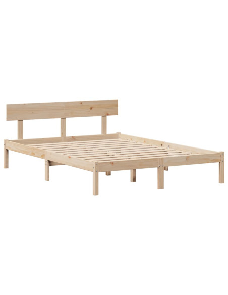 Letto Libreria senza Materasso 135x190 cm in Legno di Pino