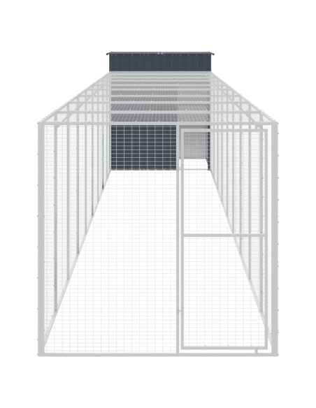 Pollaio con Area Corsa Antracite 165x1067x181cm Acciaio Zincato
