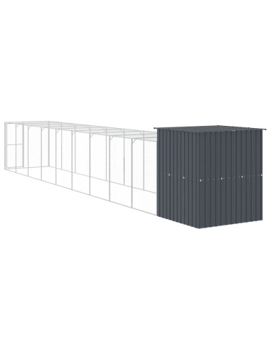 Pollaio con Area Corsa Antracite 165x1067x181cm Acciaio Zincato