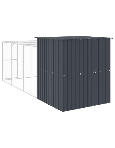 Pollaio con Area Corsa Antracite 165x455x181 cm Acciaio Zincato