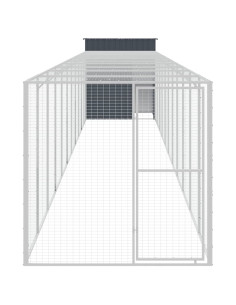 Pollaio con Area Corsa Antracite 165x1271x181cm Acciaio Zincato 2