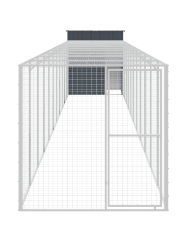 Pollaio con Area Corsa Antracite 165x1271x181cm Acciaio Zincato