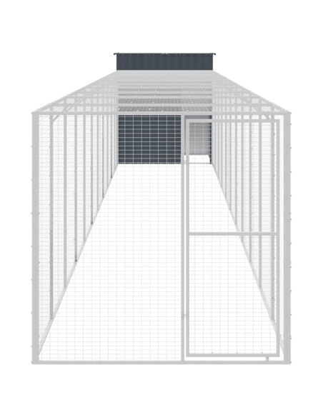 Pollaio con Area Corsa Antracite 165x1271x181cm Acciaio Zincato