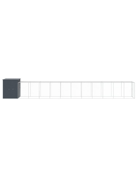 Pollaio con Area Corsa Antracite 165x1271x181cm Acciaio Zincato
