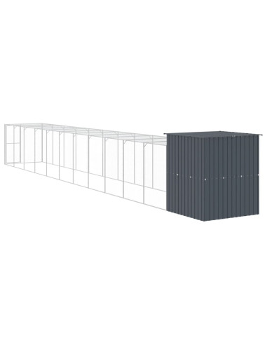 Pollaio con Area Corsa Antracite 165x1271x181cm Acciaio Zincato