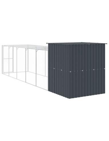 Pollaio con Area Corsa Antracite 165x659x181 cm Acciaio Zincato