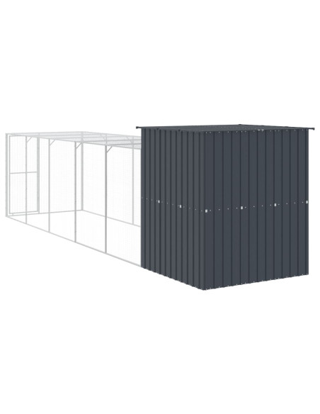 Pollaio con Area Corsa Antracite 165x659x181 cm Acciaio Zincato