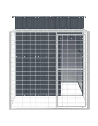 Pollaio con Area Corsa Antracite 165x251x181 cm Acciaio Zincato
