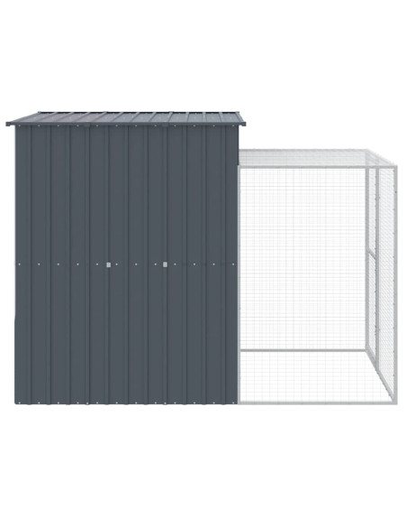 Pollaio con Area Corsa Antracite 165x251x181 cm Acciaio Zincato