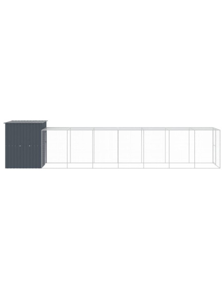 Pollaio con Area Corsa Antracite 165x863x181 cm Acciaio Zincato