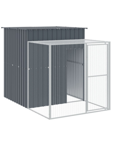 Pollaio con Area Corsa Antracite 165x863x181 cm Acciaio Zincato