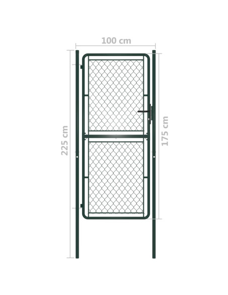 Cancello da Giardino in Acciaio 100x175 cm Verde