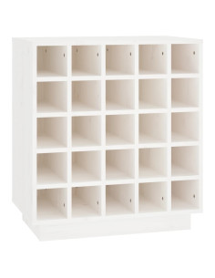 Portabottiglie Bianco 55,5x34x61 cm in Legno Massello di Pino 2