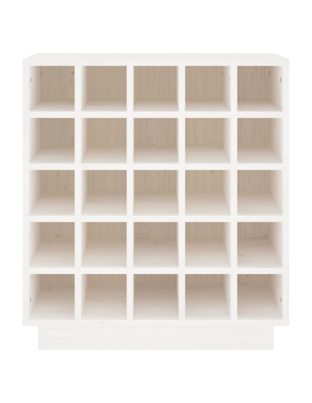 Portabottiglie Bianco 55,5x34x61 cm in Legno Massello di Pino