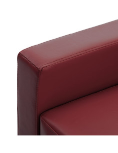 Divano a 3 Posti Rosso Vino in Similpelle