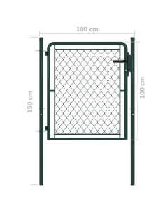 Cancello per Giardino in Acciaio 100x100 cm Verde