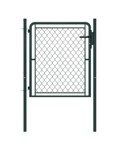 Cancello per Giardino in Acciaio 100x100 cm Verde 2